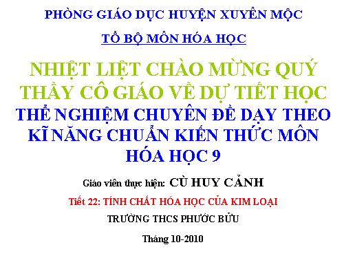 Bài 16. Tính chất hoá học của kim loại