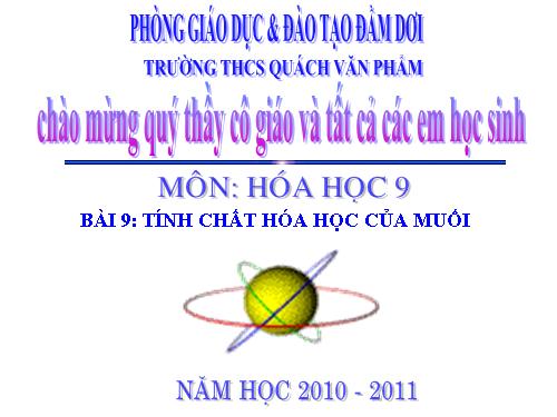 Bài 9. Tính chất hoá học của muối