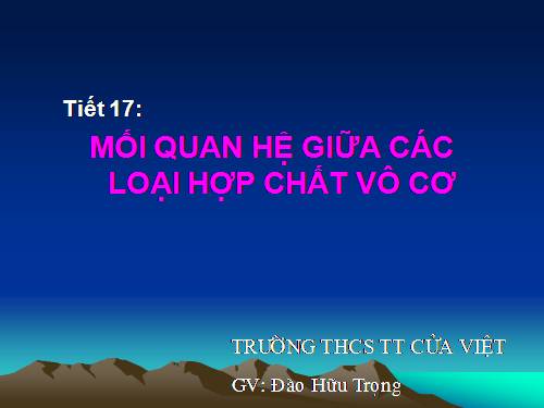 Bài 12. Mối quan hệ giữa các loại hợp chất vô cơ