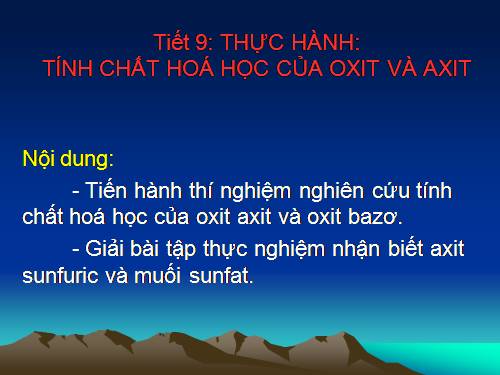 Bài 6. Thực hành: Tính chất hoá học của oxit và axit