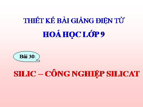 Bài 30. Silic. Công nghiệp silicat.