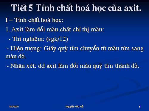 Bài 3. Tính chất hoá học của axit