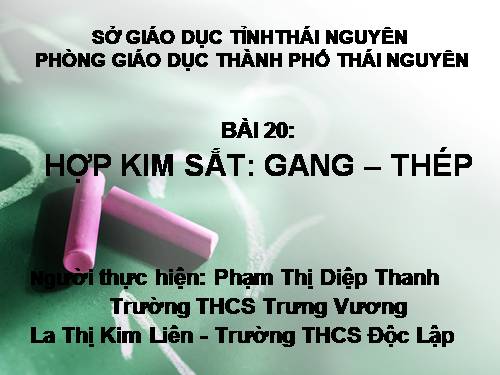 Bài 20. Hợp kim sắt: Gang, thép