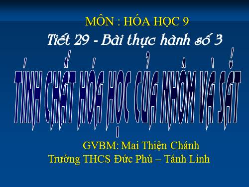 Bài 23. Thực hành: Tính chất hoá học của nhôm và sắt