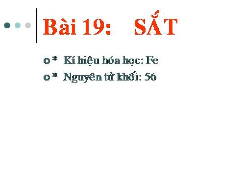 Bài 19. Sắt