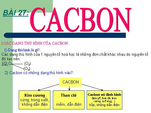 Bài 27. Cacbon