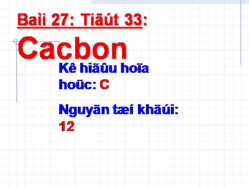 Bài 27. Cacbon