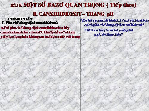 Bài 8. Một số bazơ quan trọng