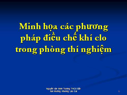 Các phương pháp điều chế clo trong phòng thí nghiệm