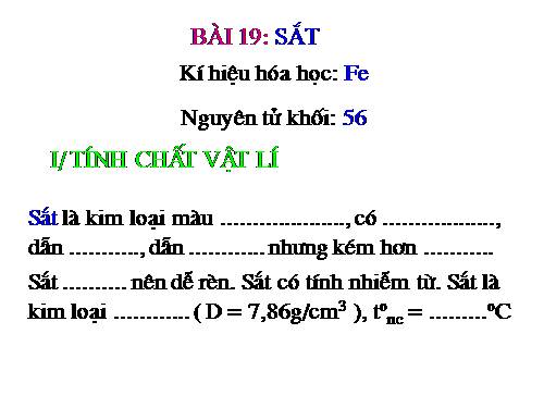 Bài 19. Sắt