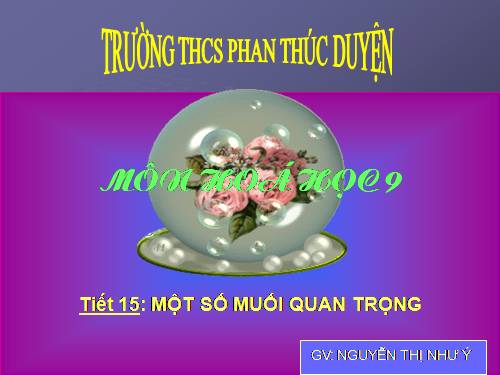 Bài 10. Một số muối quan trọng