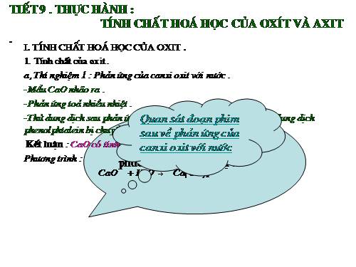 Bài 6. Thực hành: Tính chất hoá học của oxit và axit