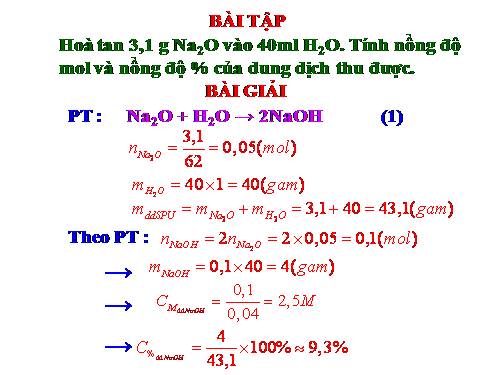 MỘT SỐ BAZƠ QUAN TRỌNG - L9