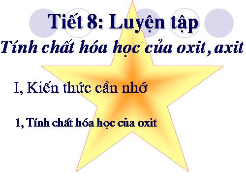 Bài 5. Luyện tập: Tính chất hoá học của oxit và axit