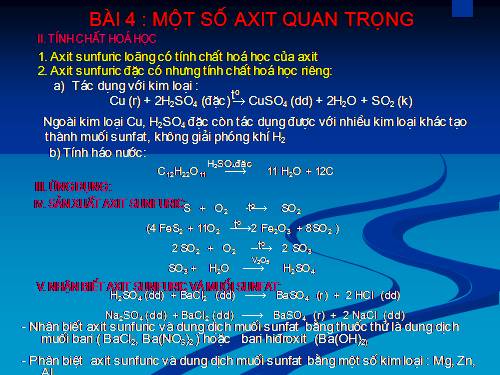 Bài 4. Một số axit quan trọng