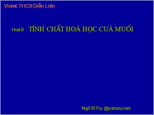 Bài 9. Tính chất hoá học của muối