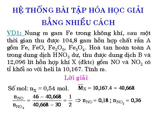 Giải bài toán bằng nhiều cách