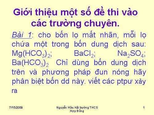 giới thiệu đề thi học sinh giỏi