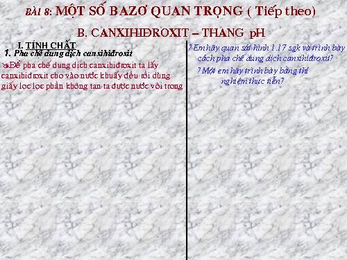 Bài 8. Một số bazơ quan trọng