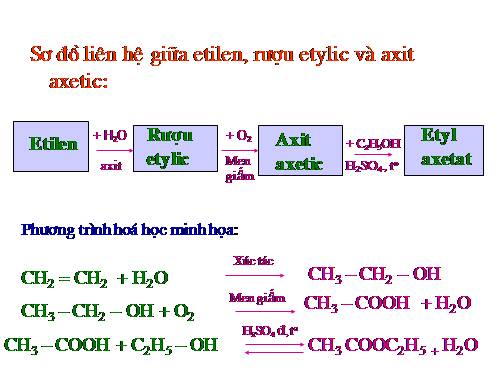 Tiết 56: Mối liên hệ giữa etilen, rượu etylic và axit axetic