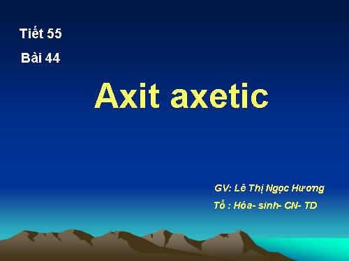 Bài 45. Axit axetic