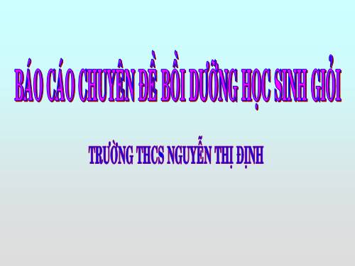 Chuyen de boi duong hoc sinh gioi Hoa