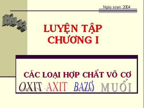 Bài 13. Luyện tập chương 1: Các loại hợp chất vô cơ