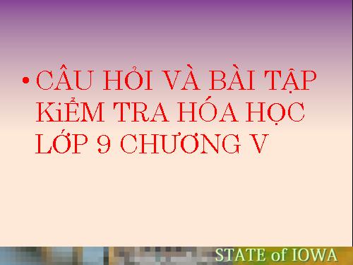 Câu hỏi và bài tập hóa học lớp 9 chương V