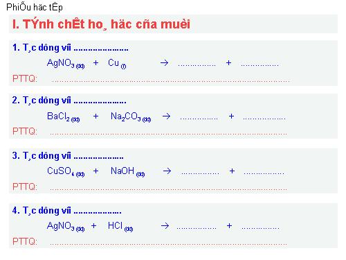 Bài 9. Tính chất hoá học của muối