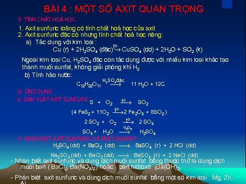 Bài 4. Một số axit quan trọng