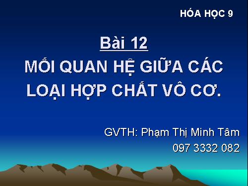 Bài 12. Mối quan hệ giữa các loại hợp chất vô cơ