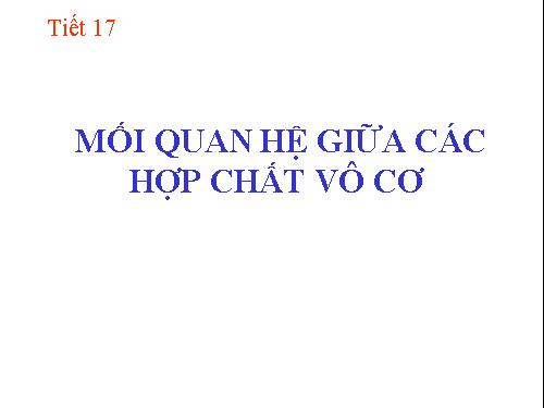 Bài 12. Mối quan hệ giữa các loại hợp chất vô cơ