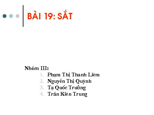 Bài 19. Sắt