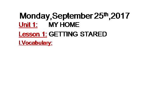 Unit 02. My home. Lesson 1. Getting started