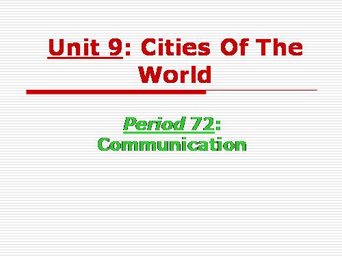 Unit 09. Cities of the world. Lesson 4. Communication