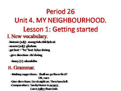 Unit 04. My neighbourhood. Lesson 1. Getting started