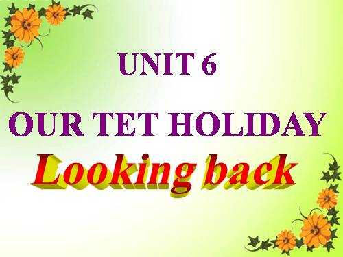 Unit 06. Our Tet holiday. Lesson 7. Looking back & project