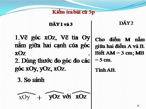 Chương II. §4. Khi nào thì xOy + yOz = xOz?