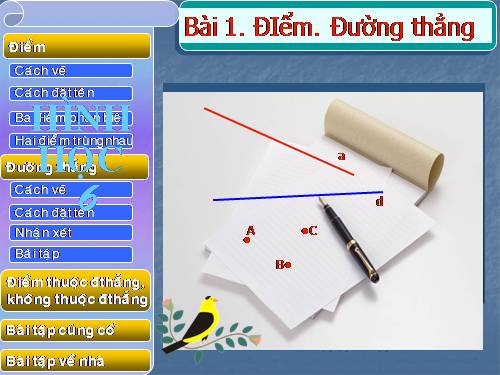 Chương I. §1. Điểm. Đường thẳng