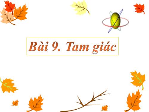 Chương II. §9. Tam giác