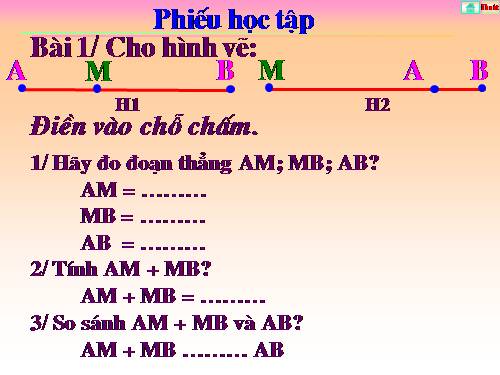 Chương I. §8. Khi nào thì AM + MB = AB?