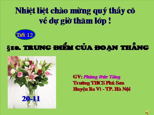 Chương I. §10. Trung điểm của đoạn thẳng