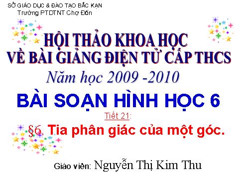 Chương II. §6. Tia phân giác của góc