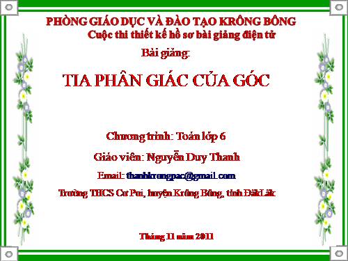 Chương II. §6. Tia phân giác của góc