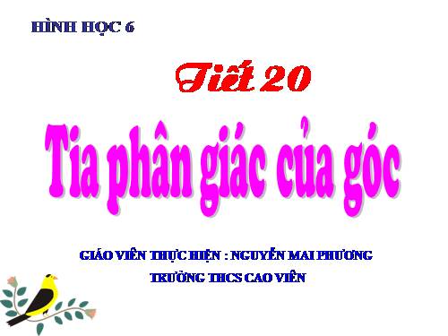 Chương II. §6. Tia phân giác của góc