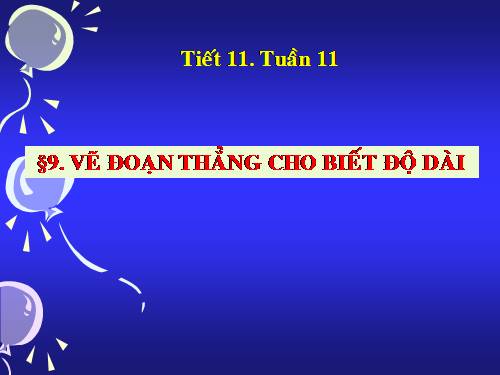 Chương I. §9. Vẽ đoạn thẳng cho biết độ dài