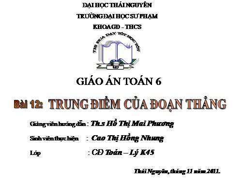 Chương I. §10. Trung điểm của đoạn thẳng