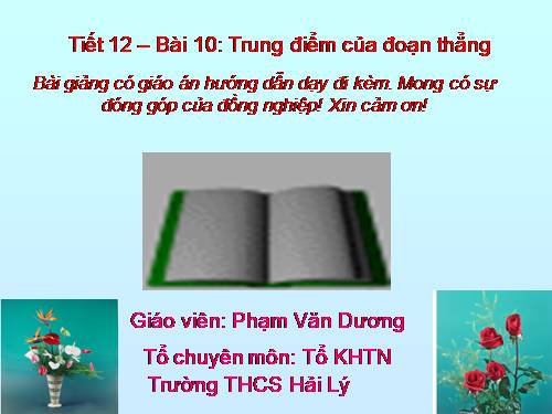 Chương I. §10. Trung điểm của đoạn thẳng