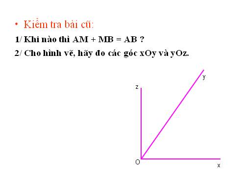 Chương II. §4. Khi nào thì xOy + yOz = xOz?