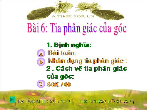 Chương II. §6. Tia phân giác của góc